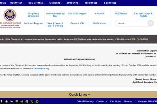 CA Foundation & Inter Result Dates 2026 Announced